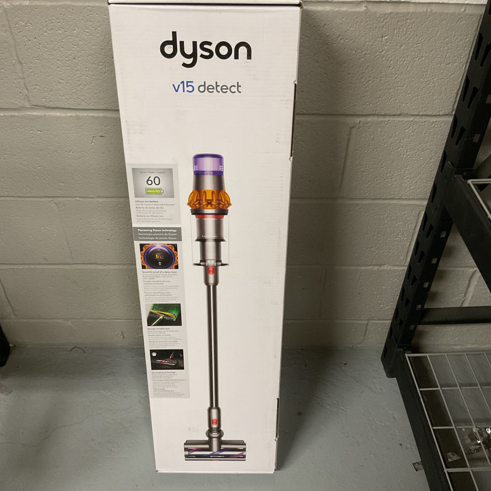 Dyson V15 Detect Cordless Stick Vacuum Cleaner – Yellow/Nickel (447261-01) NEW