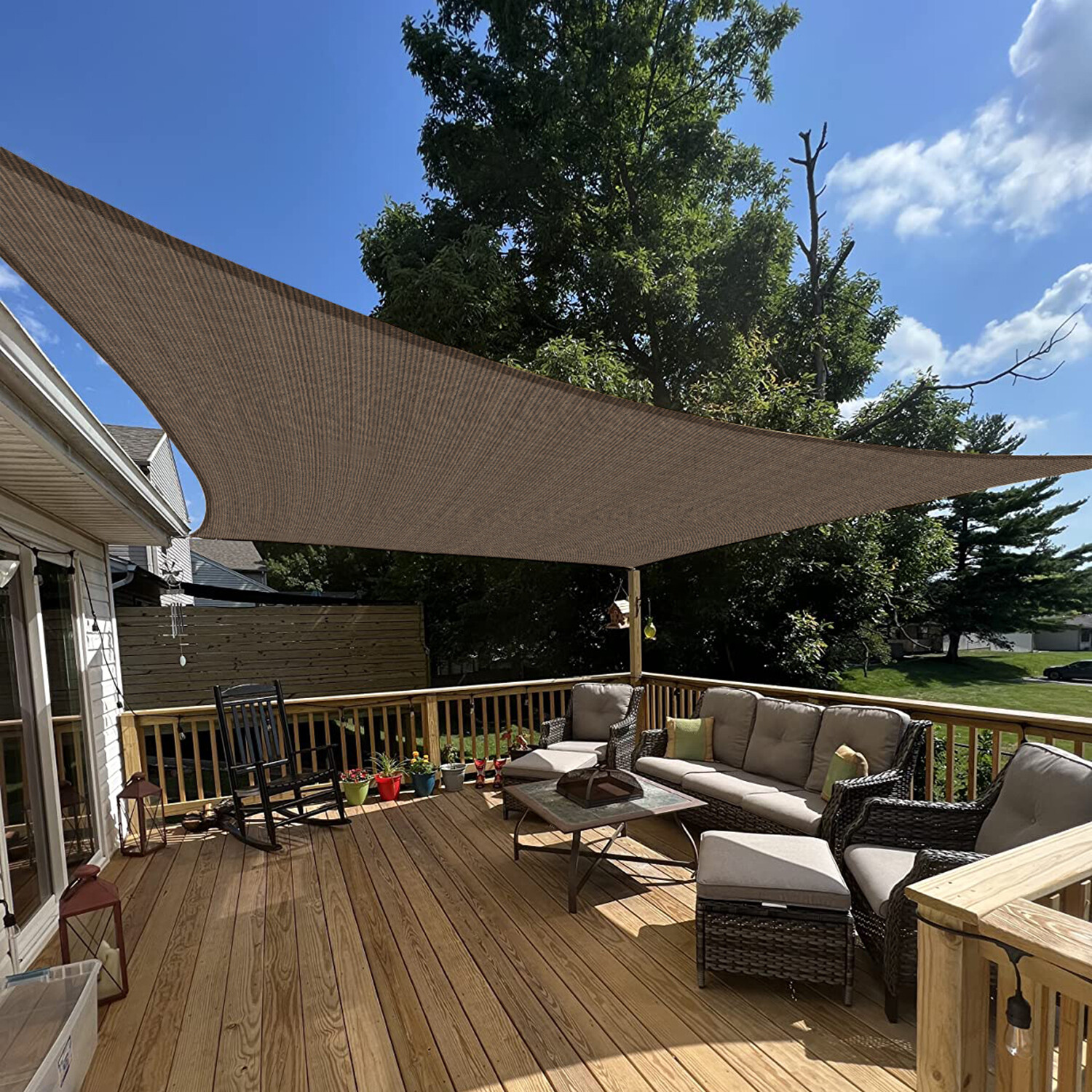 Sun Shade Sails Canopy Rectangle Awning Shelter Cover UV Blcok Yard Deck Outdoor