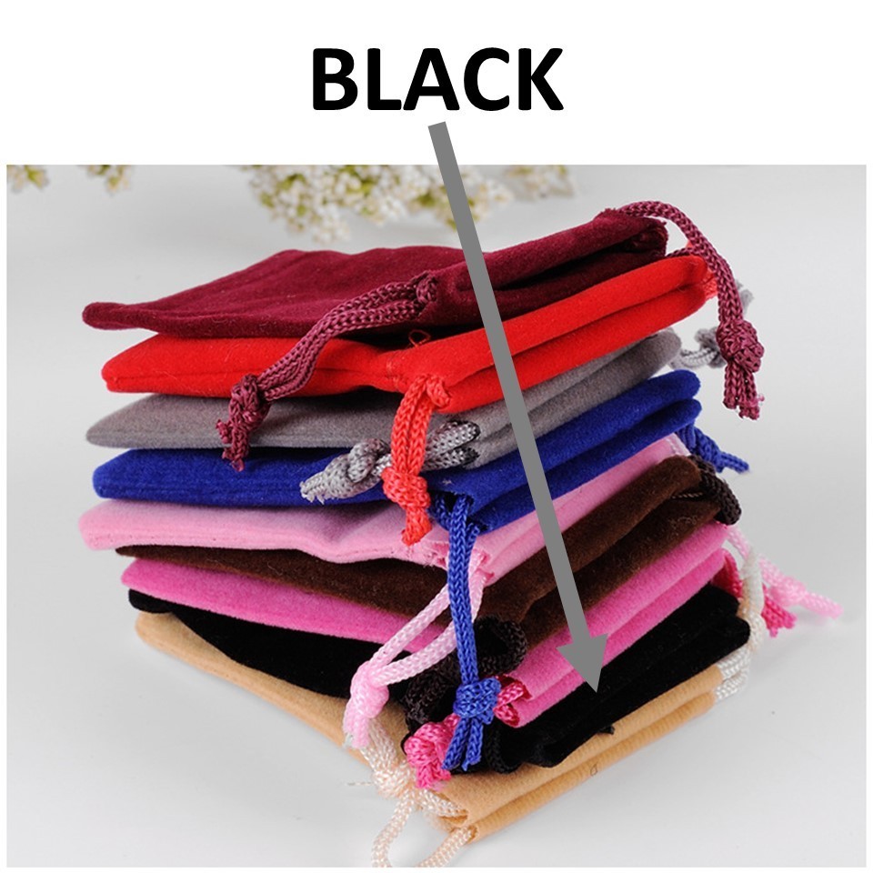 Black Velvet Drawstring Velour Gift Pouches Ring Jewelry Bag Wedding Red Favors