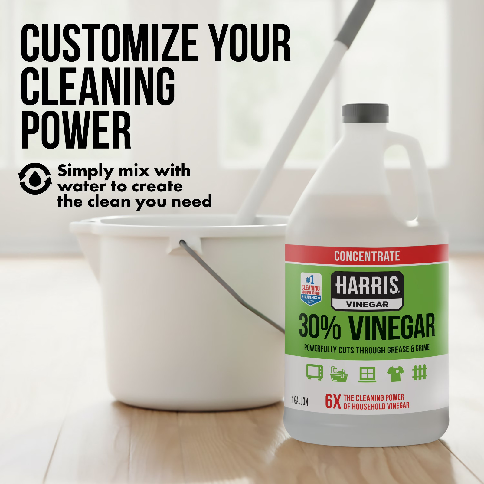 2 Pack- Harris 30% Vinegar Concentrate 1Gal Industrial Strength Cleaning Vinegar