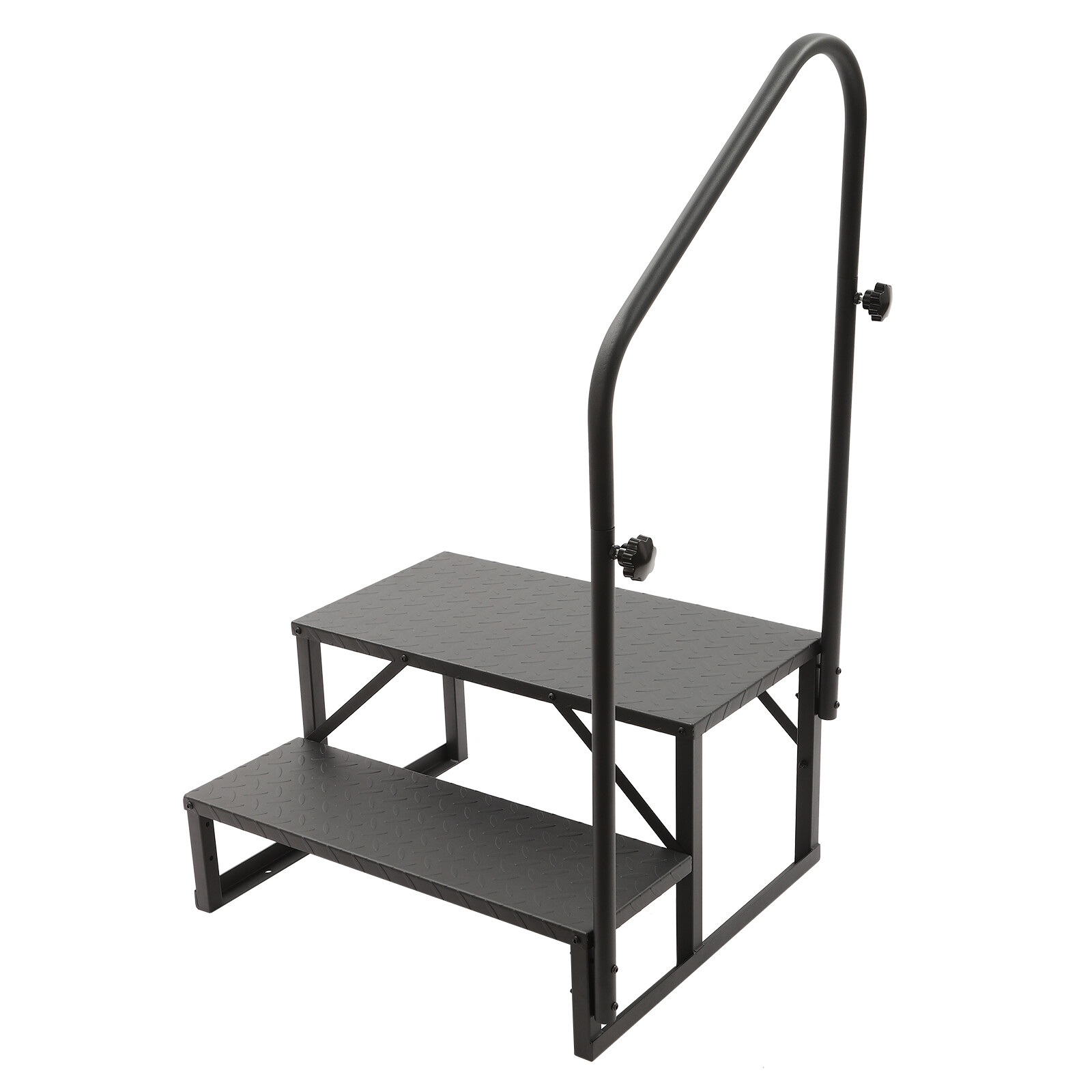 2-Step Ladder Swimming Pool Ladder Porch Steps Stool w/Handrails Floor Mounted