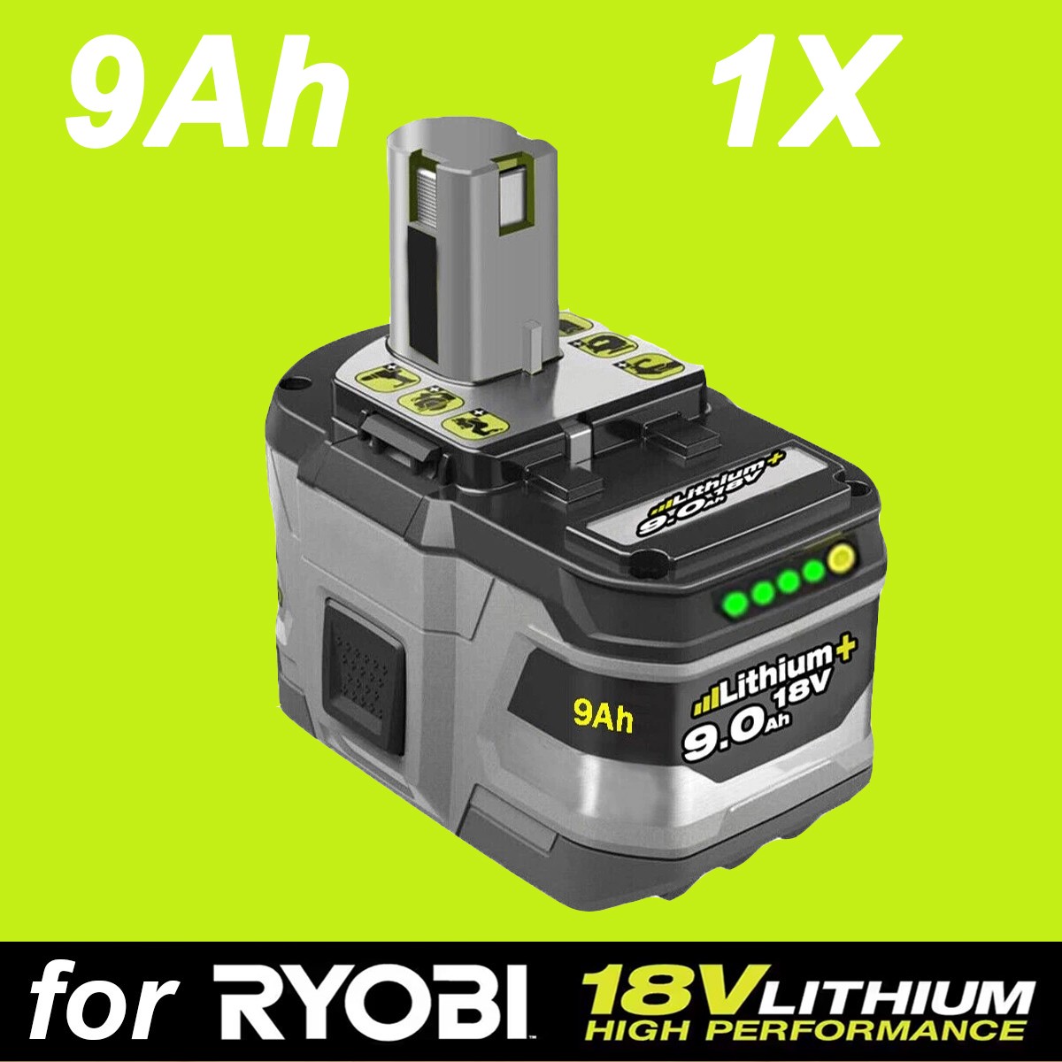 9.0AH For RYOBI P108 18V High Capacity Battery 18Volt Lithium-Ion One+ Plus P109