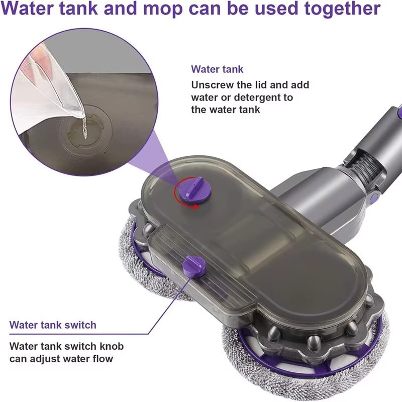 Electric Motorised Mop for Dyson V7 V8 V10 V11 V15 Vacuum Cleaner Water Tank Mop
