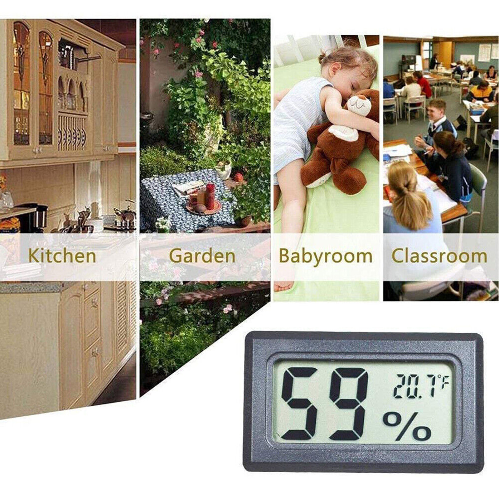 6PCS Mini Hygrometer Indoor Humidity Meter, Small Digital Thermometer Humidity