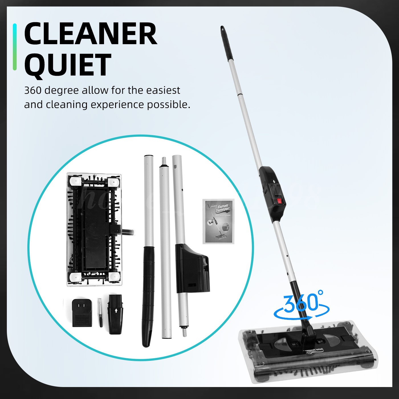 45″rechargeable floor and carpet sweeper Vacuum Cleaner Cordless floor sweeper