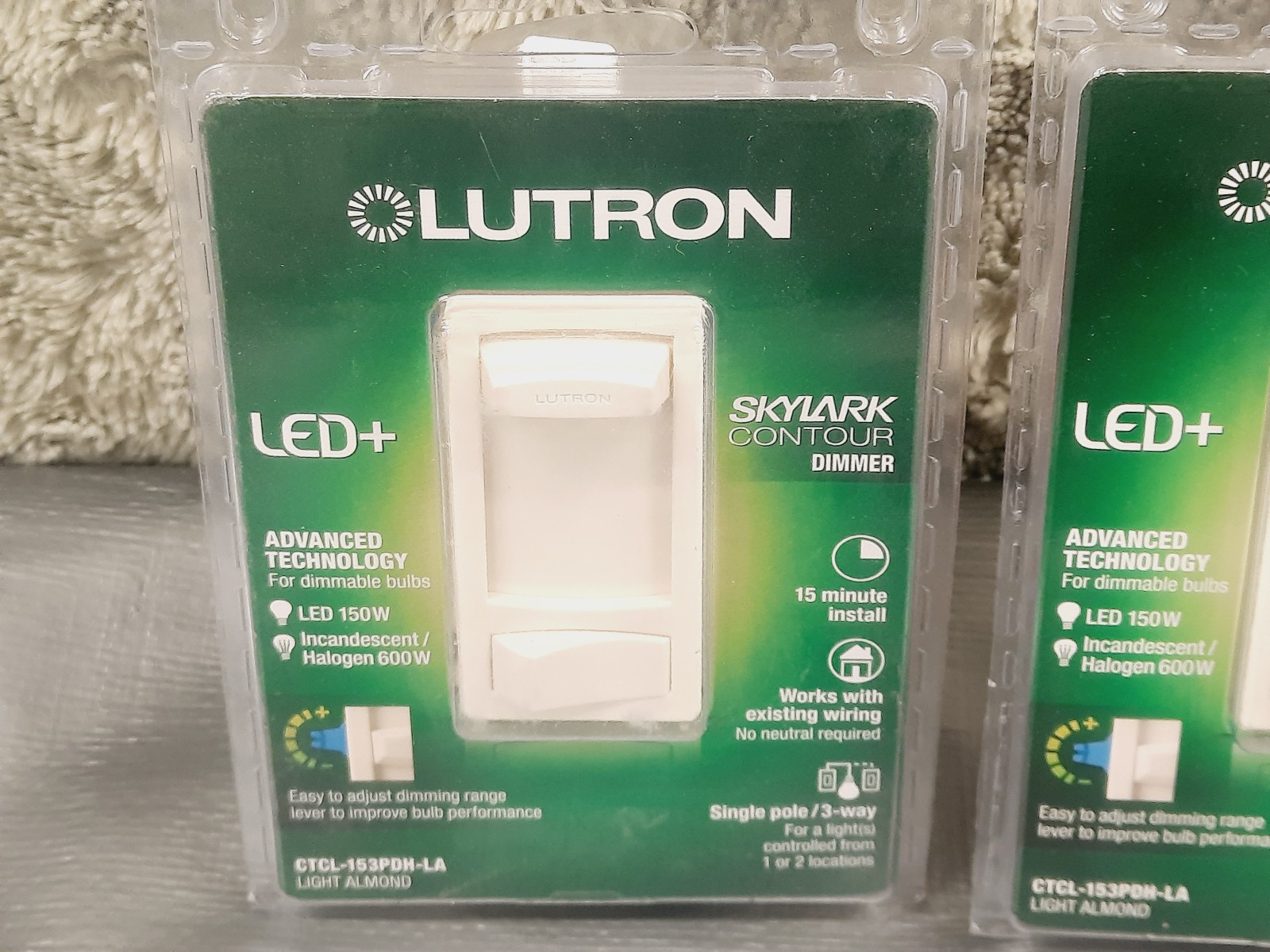 3PK Lutron Skylark Contour Dimmer Light Almond CTCL-153PDH-LA Single or 3 Way