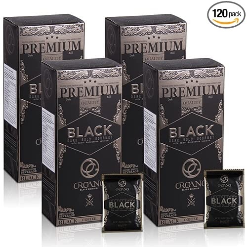 4 Box Organo Gold Gourmet Black Coffee, Organic 100% Certified, 105g – 30 bags (