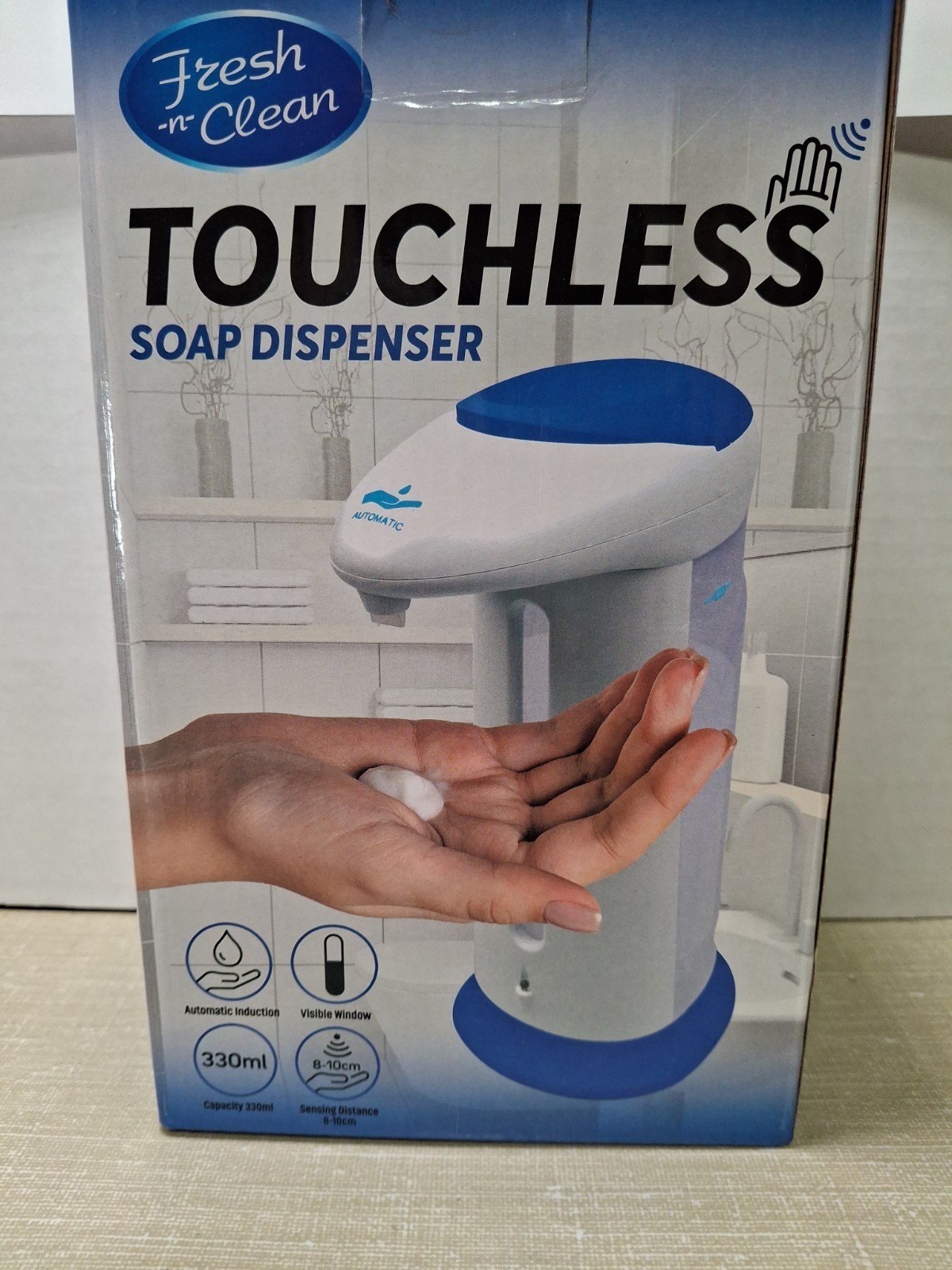 Fresh -N- Clean Touchless Soap Dispenser 330ml, Battery Operated New In Box