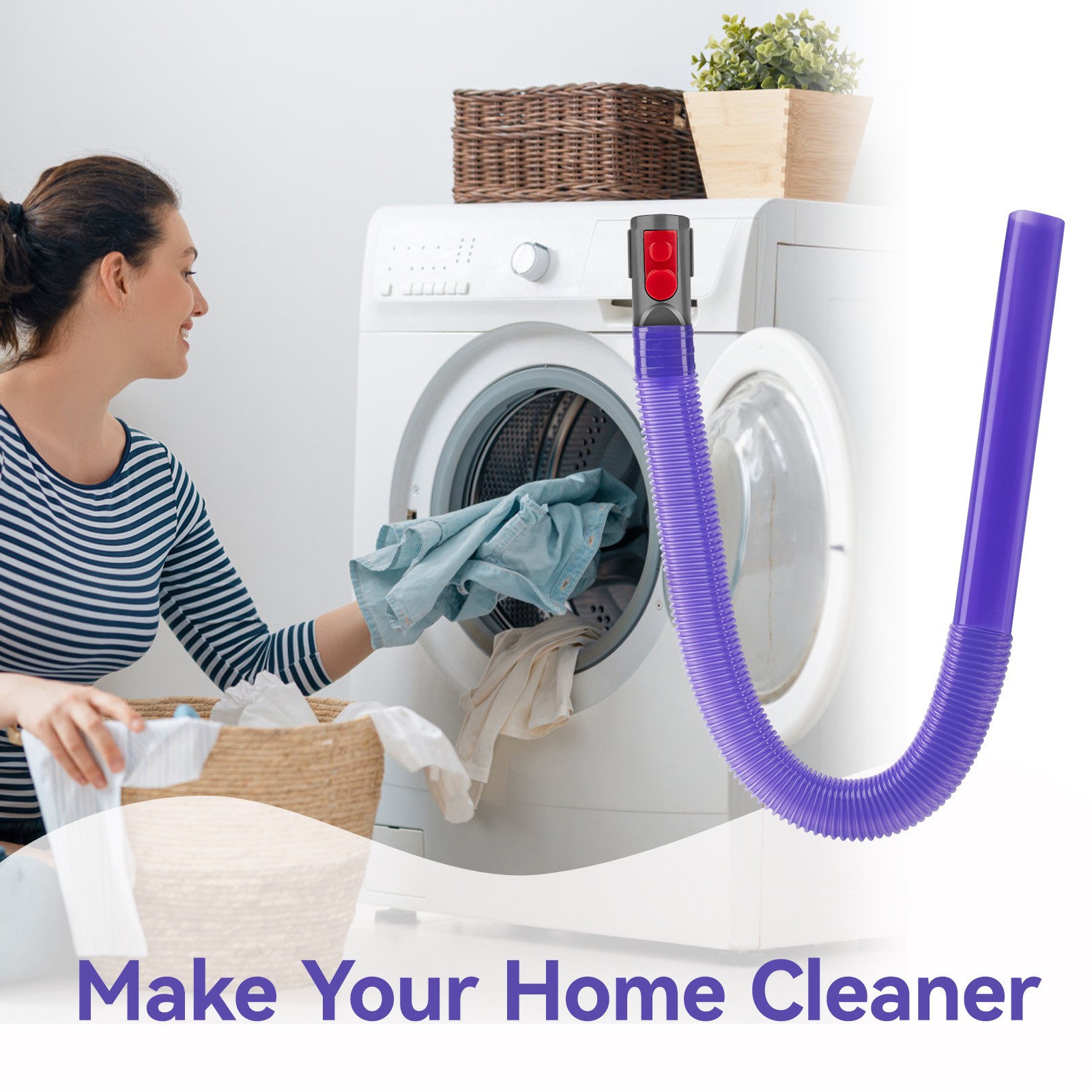 E.LUO Dryer Vent Hose For Dyson V6 V7 V8 V10 V11 V15 Vacuum Cleaner Lint Remover