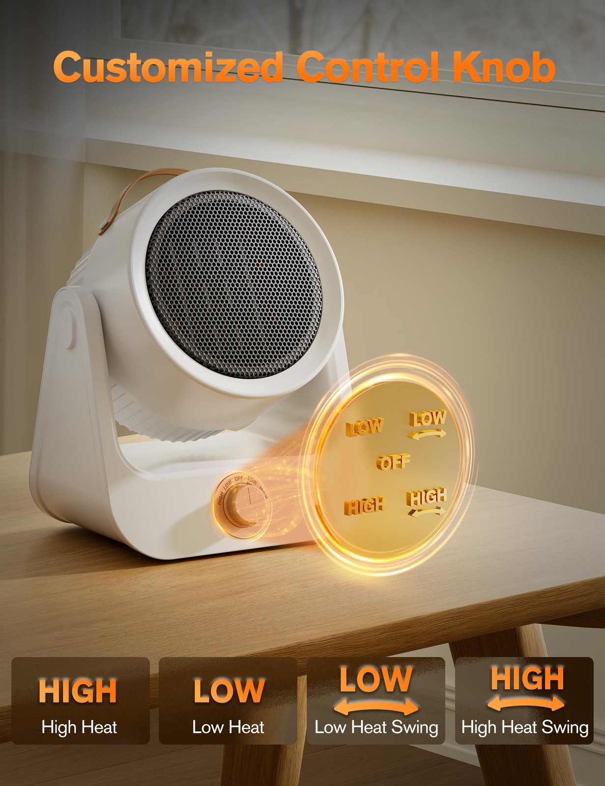 Electric Space Heaters ForIndoor Use,100°unlimited Oscillating,2SInstant Heating