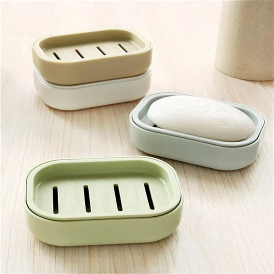 Bathroom Water Draining Soap Dish Case Holder Drainer Soap Saver Storage Box New