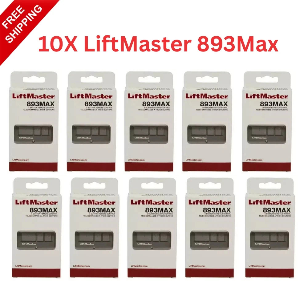 (10 Pack ) LiftMaster 893MAX 3 Button Visor Remote Control Garage Door Opener