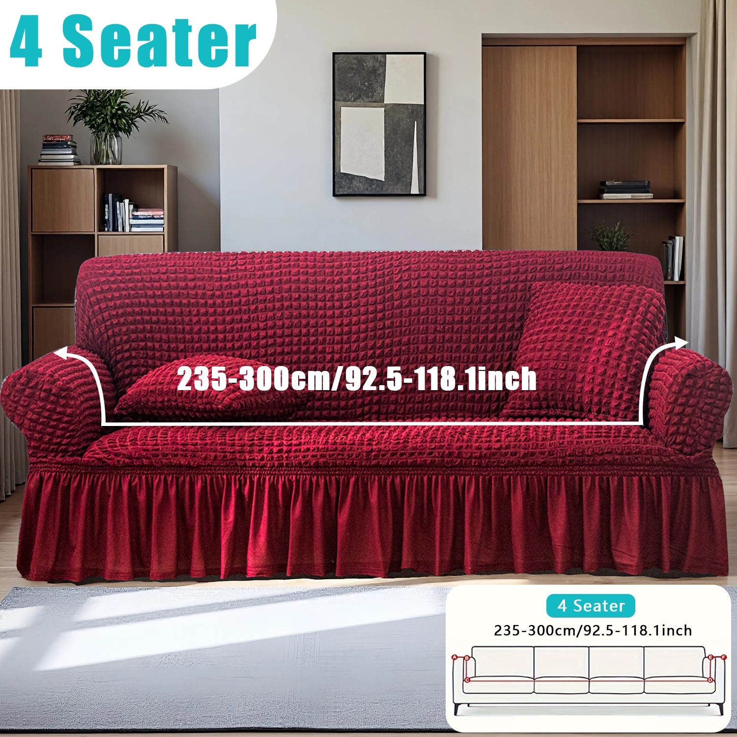 Elastic sofa cover easily fits dresses, durable universal furniture protection