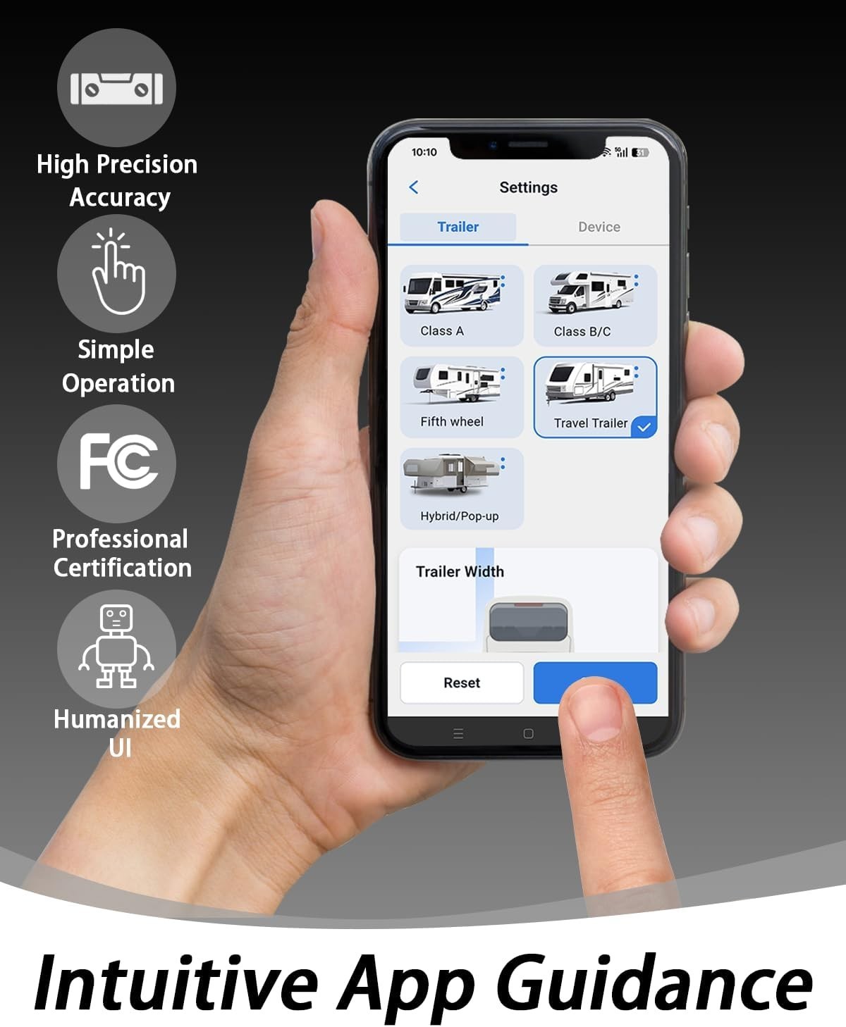 Wireless RV Leveling System – User-Friendly Phone App 3.7″ | With Real-Time P…