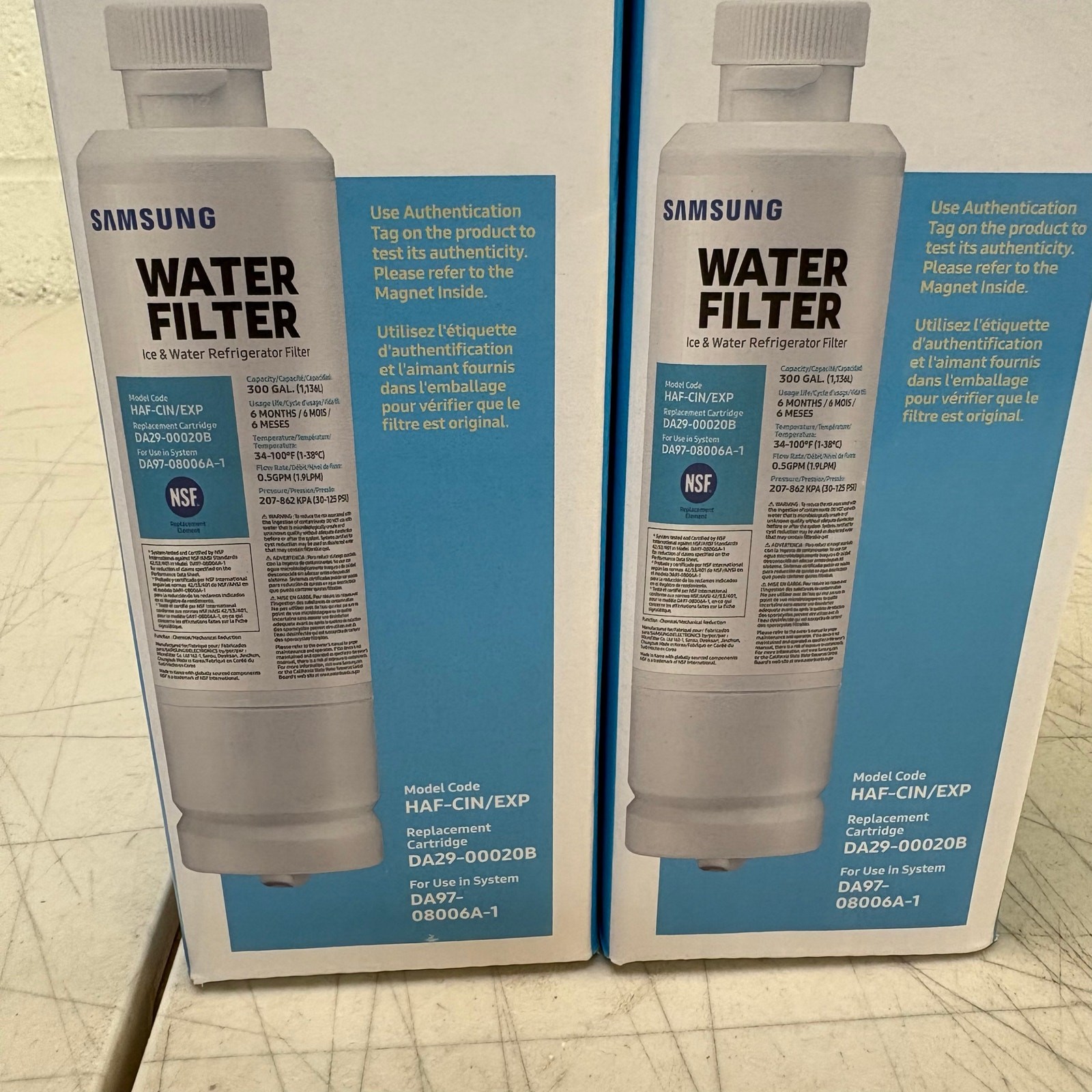2 PACK SAMSUNG Genuine Filter for Refrigerator 6-Months DA29-00020B HAF-CIN/EXP