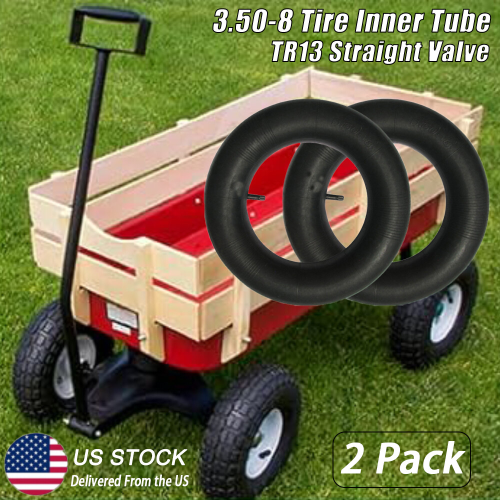 2 Packs 3.50-8 Inner Tube with Valve Stem for Wheelbarrow Tire 8″ for Lawn Mower