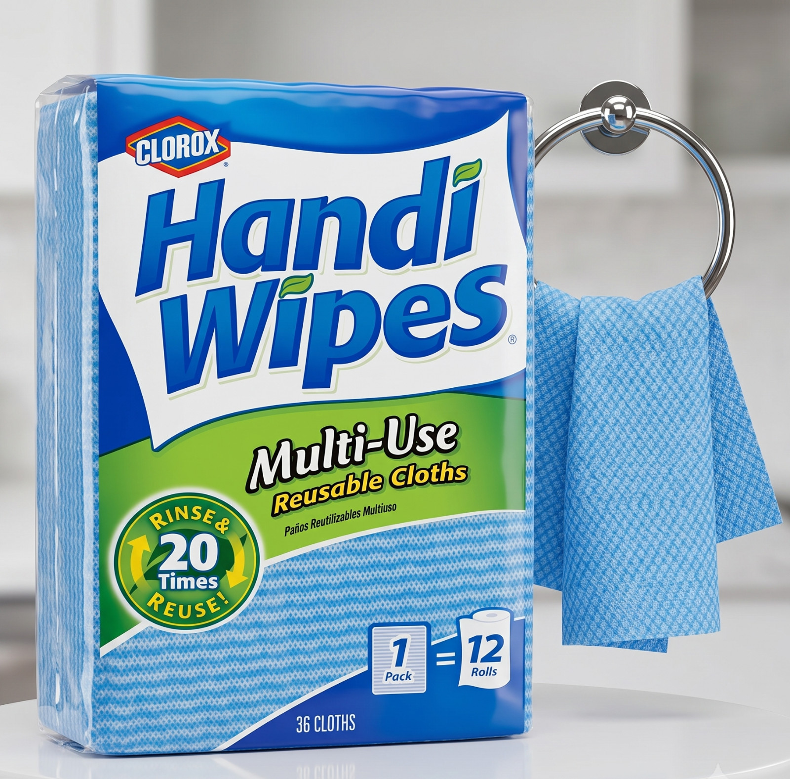 New Clorox Handi Wipes Heavy Duty Reusable Clothes 36 Count