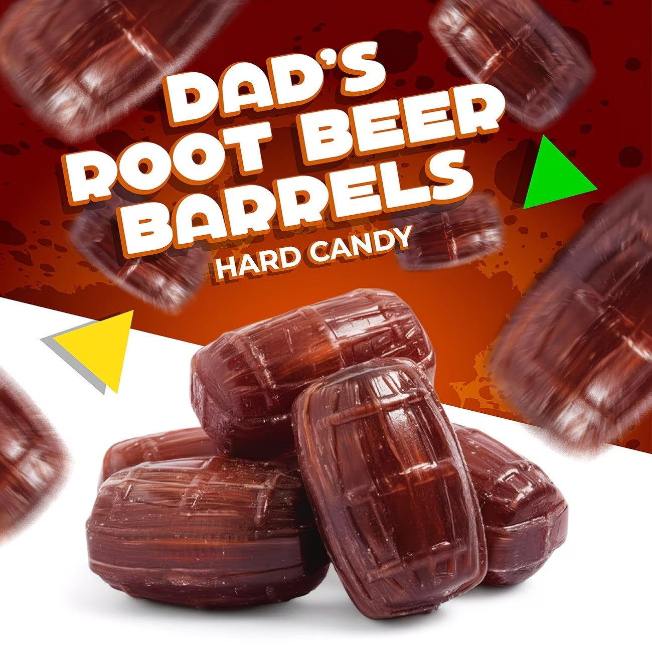 DAD’S ROOT BEER BARRELS Hard Candy 1,2,3 LB ~ Old Fashioned Candy ~ Free Ship!