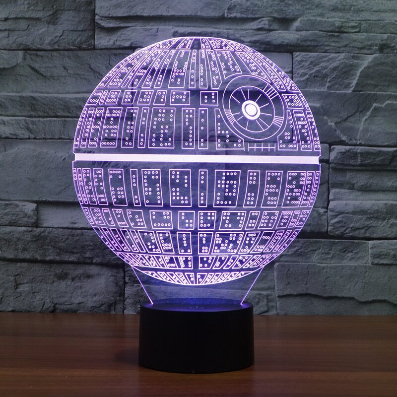 Star Wars Night Light Lamp Touch Table 3D Novelty Led Death Star Discoloration