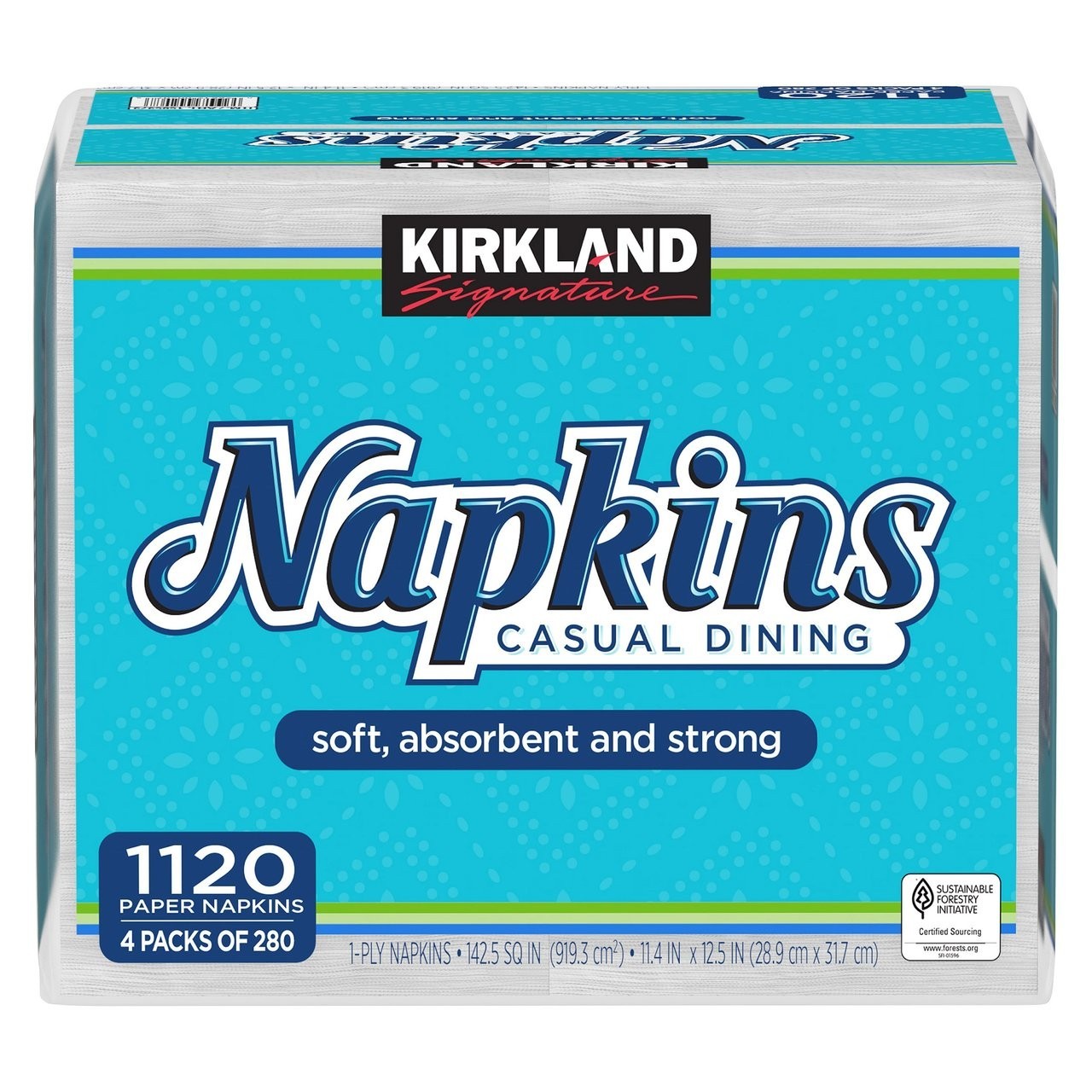 Kirkland Signature Napkin, 1-Ply, 280 Count (Pack of 4)