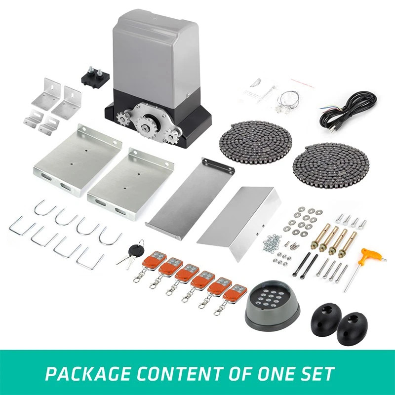 4400lbs Electric Automatic Sliding Gate Opener Motor APP+Keypad+6 Remote Control