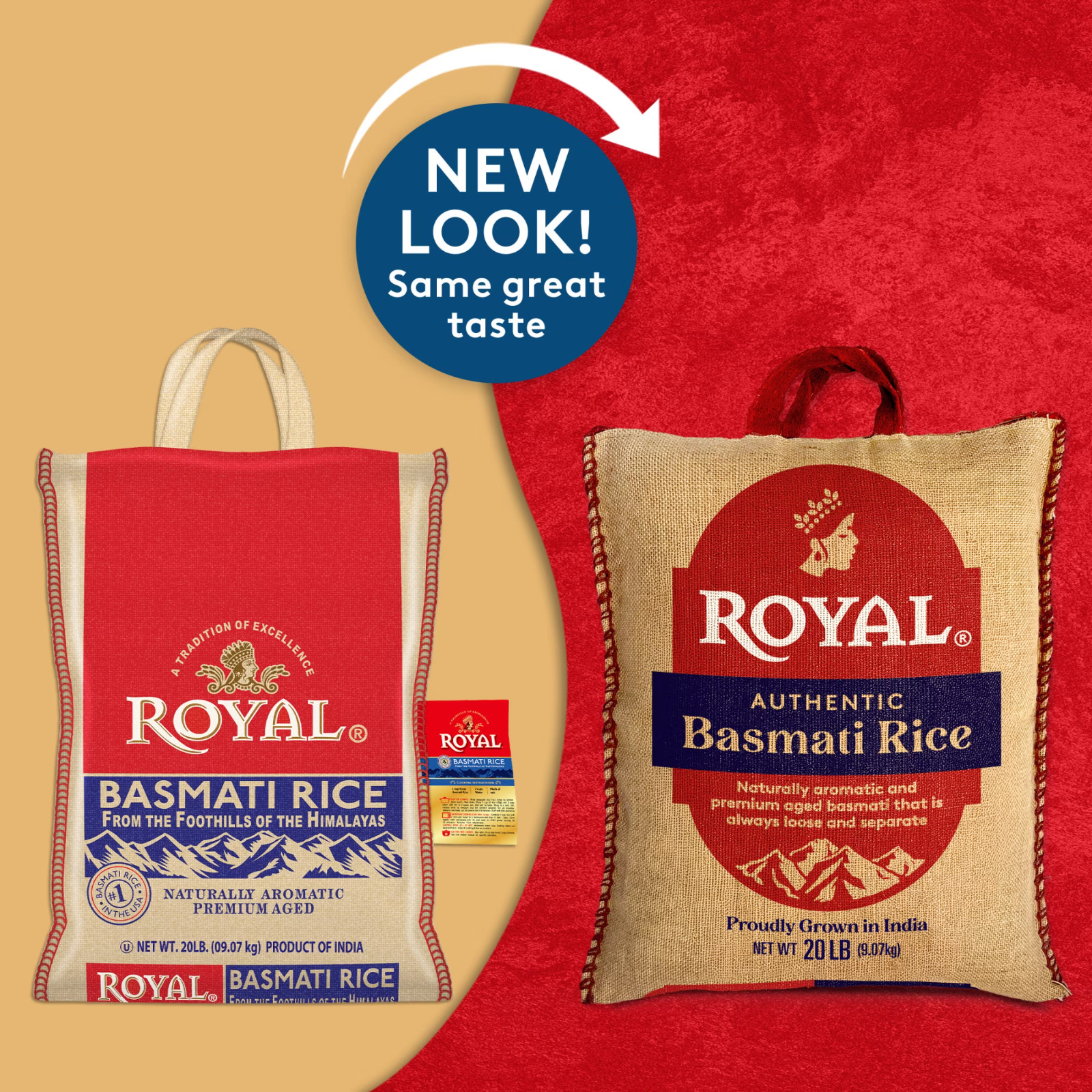 2 Pack Authentic Royal Naturally Aged Indian White Basmati Rice Long-Grain 20 lb