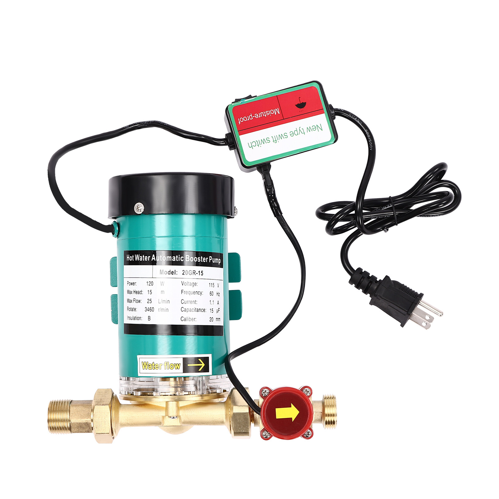 120W 115V Automatic Water Pressure Booster Pump for Home Showers