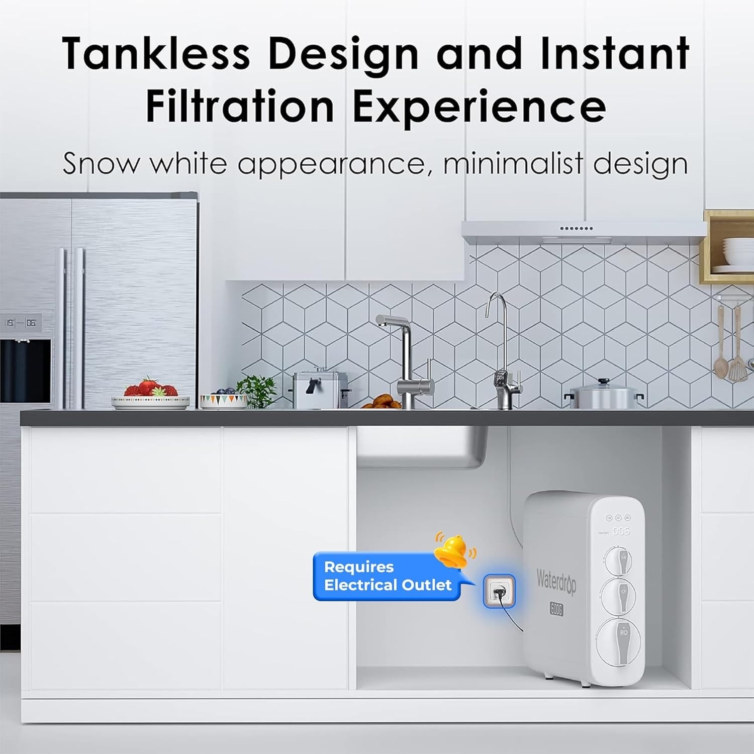 Waterdrop G3P600 Reverse Osmosis System – 8-Stage, Tankless, NSF Certified