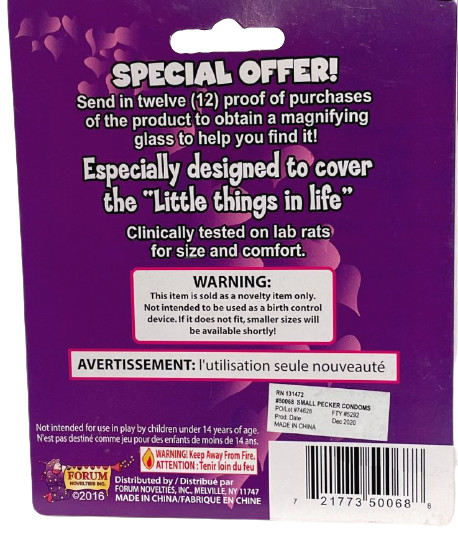 3 SMALL PECKER CONDOMS Tiny Latex Rubber Funny Adult Gag Gift Joke Prank Mini XS