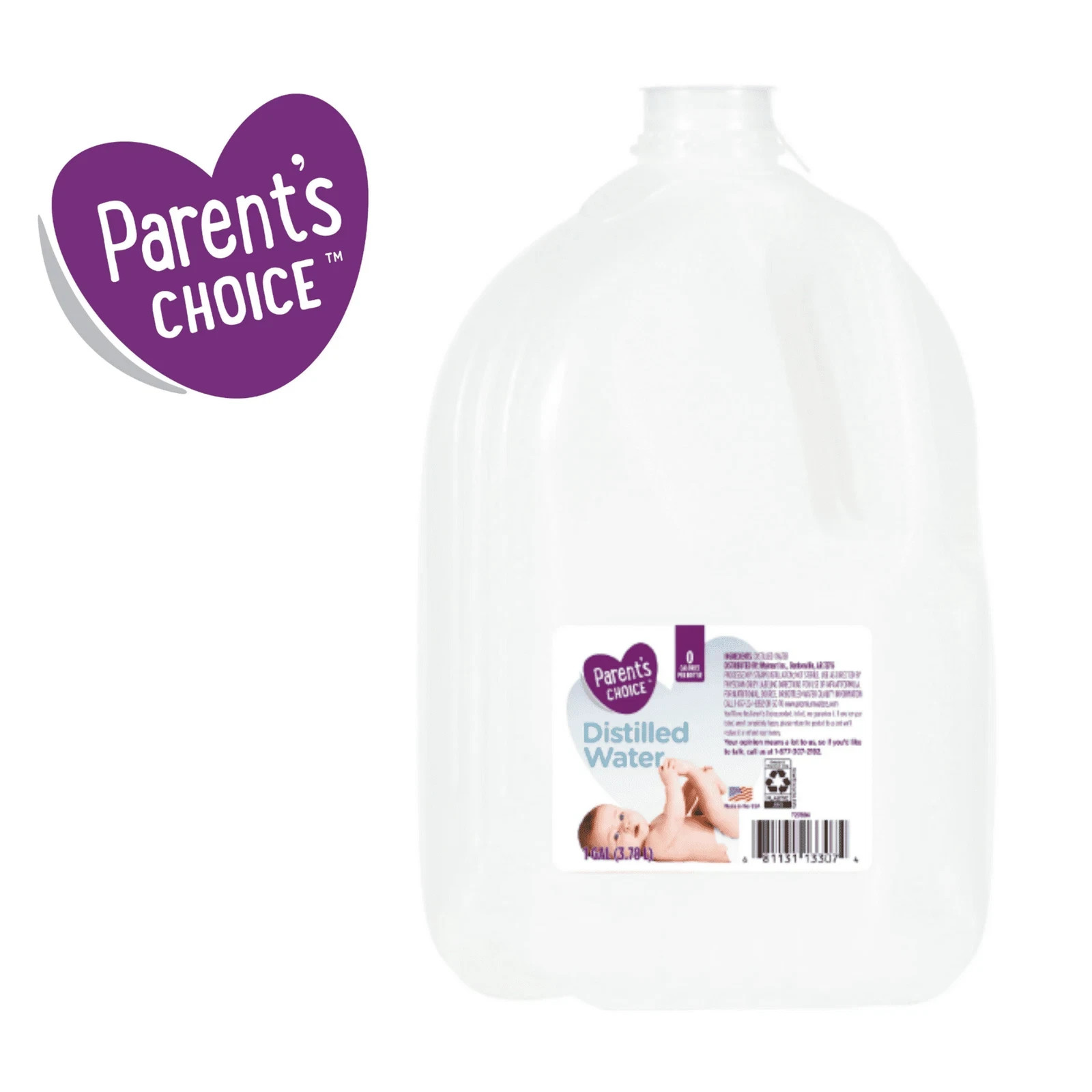 6 pack Parent’s Choice Distilled Water, 1 Gallon