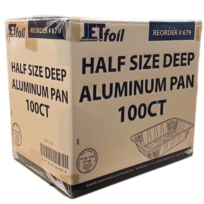 JET Foil 9×13 Disposable Aluminum Pans Half Size Deep For Baking-100 Pack CASE