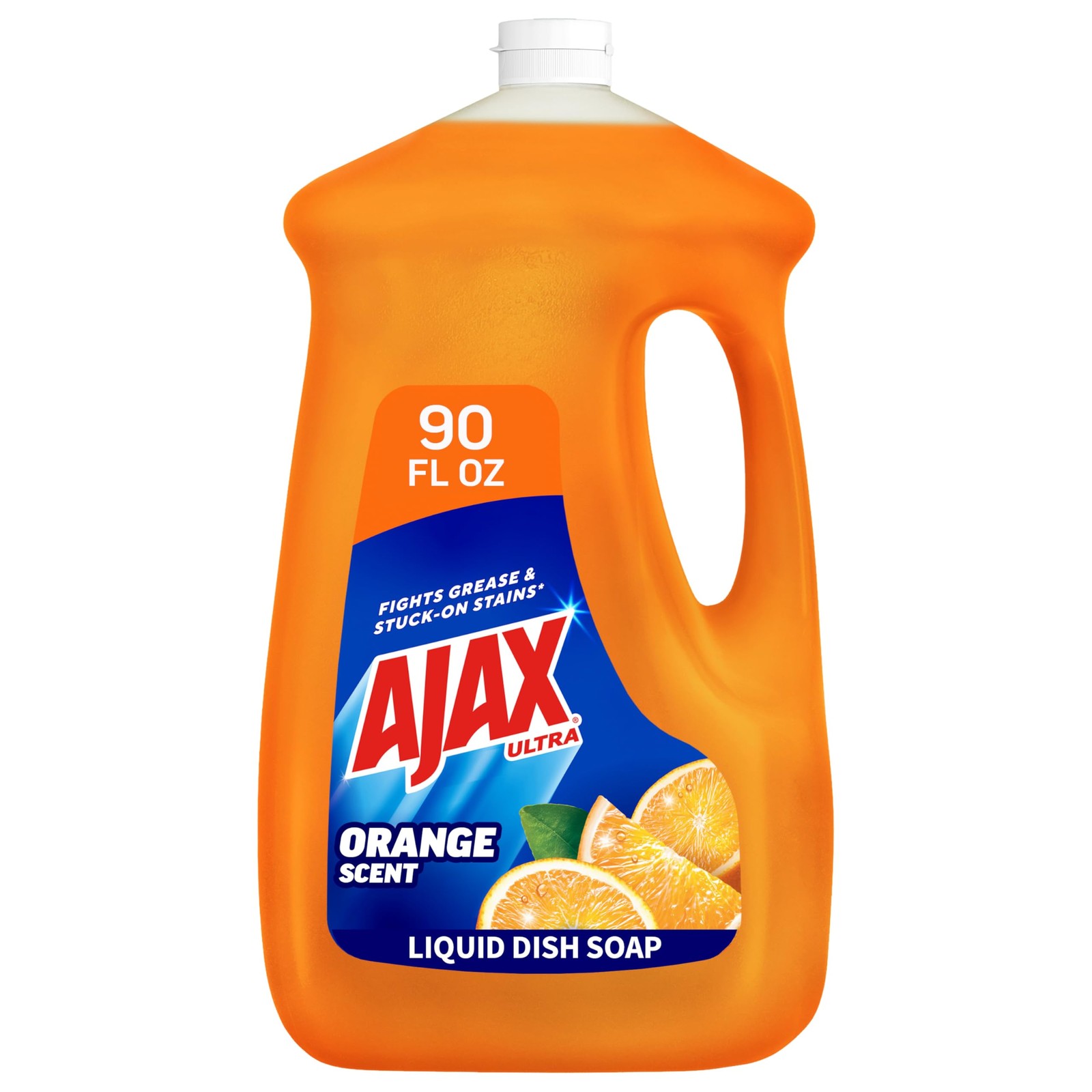 Ultra Dish Soap Orange Scent, Triple Action, 90 fl oz for Tough Grease Removal