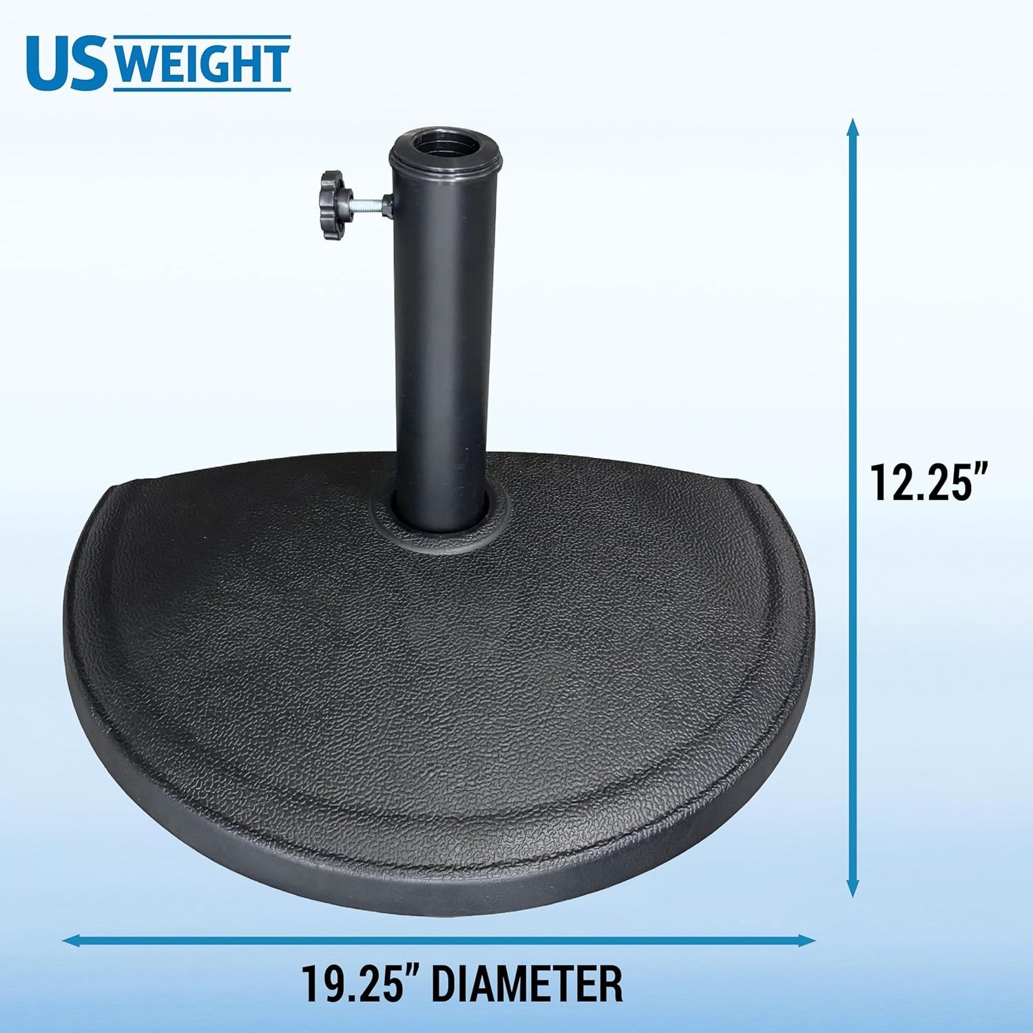 Patio Umbrella Base Half Round 20 lb Adjustable Stand Posts up to 1.9 Inches