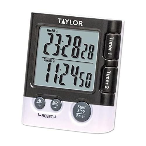 Dual Event Kitchen Timer 1.5 Inch LCD Display Clock Date 23 Hours 59 Minutes
