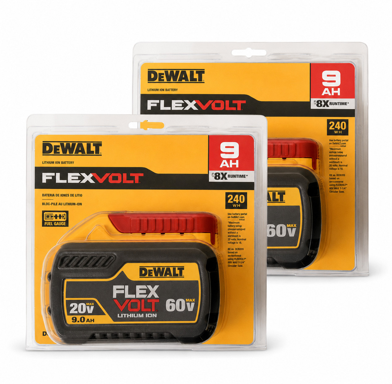 2-Pack DEWALT FLEXVOLT 20V/60V MAX 9.0Ah DCB609 Lithium-Ion Battery Genuine