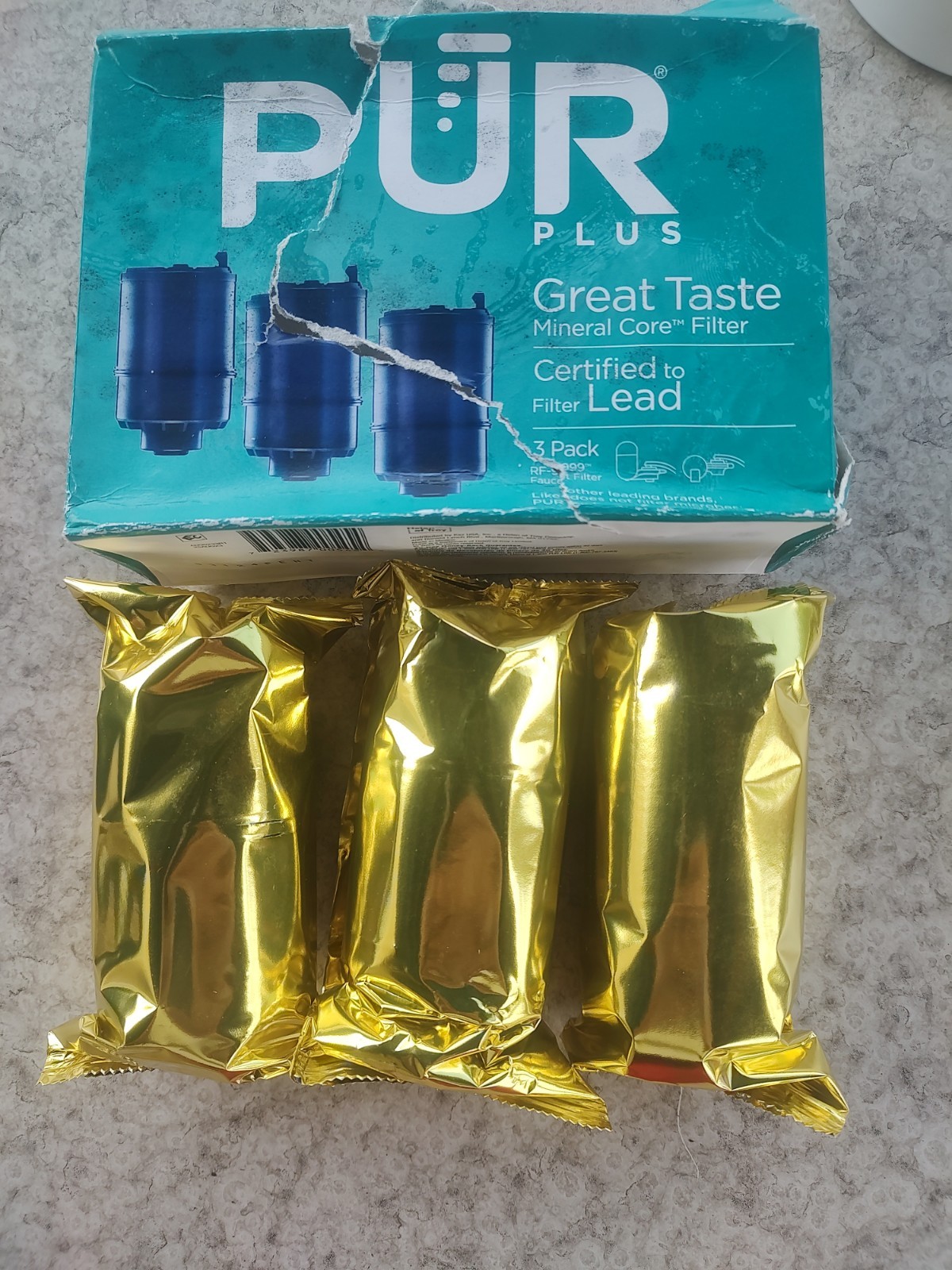 PUR PLUS Great Taste Faucet Mount RF-9999 Replacement Filters 3 Pack (No Box)