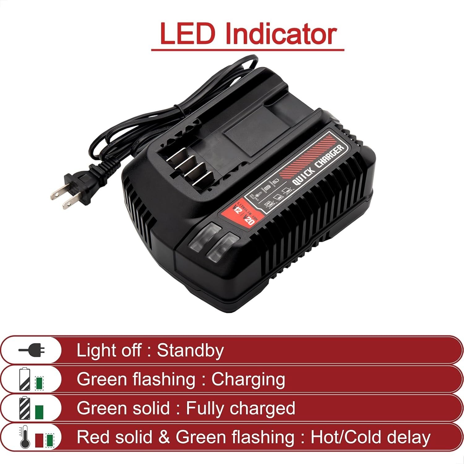 2PACK 20Volt For Craftsman V20 2.0Ah Li-ion Battery CMCB204 CMCB202 /Charger