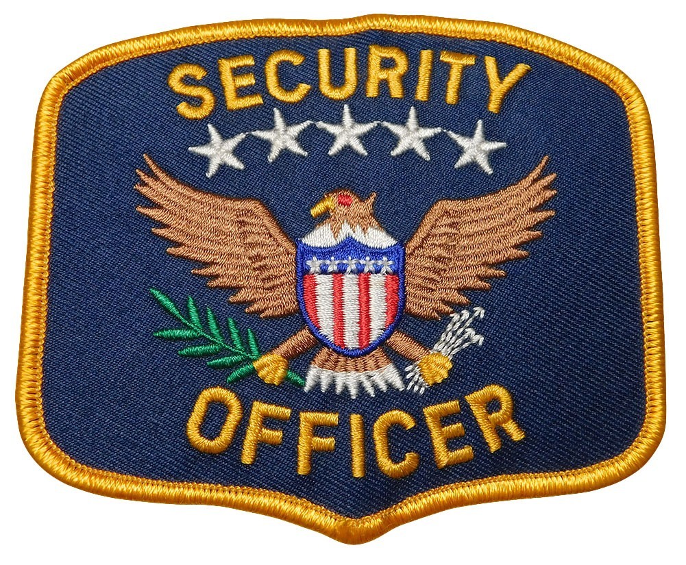 Pack of 3 Security Officer USA Eagle Blue & Yellow Iron On Patch PLX-317