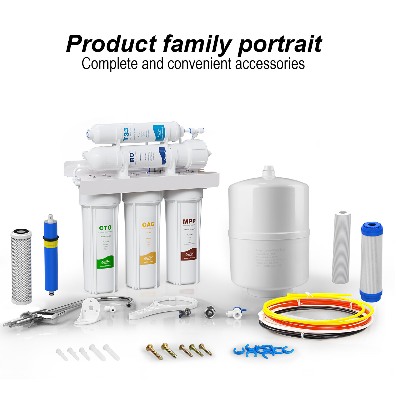 T1 5 Stage Drinking Water Filter Reverse Osmosis System 75GPD RO House Purifier