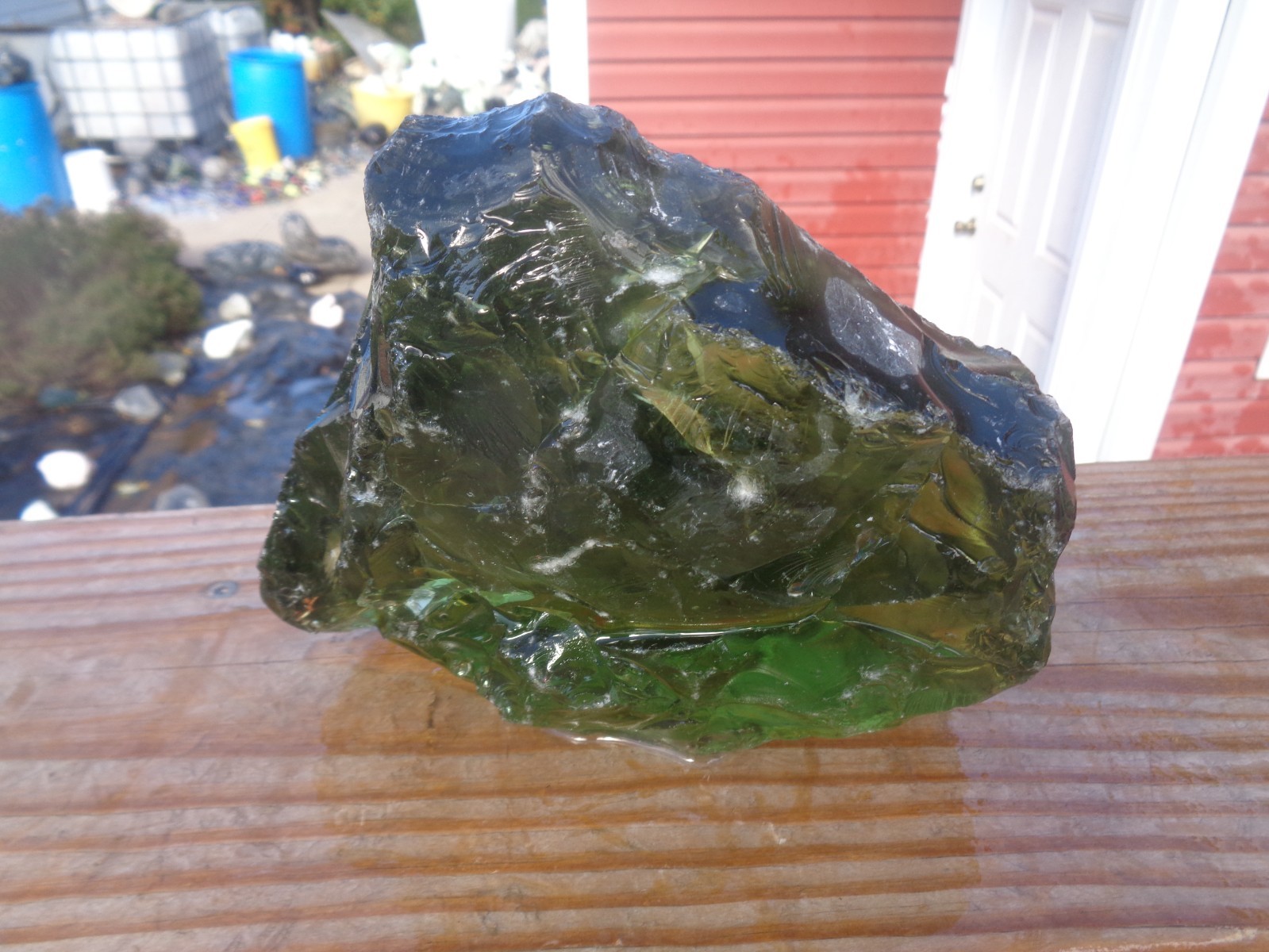 Glass Rock Slag Pretty Clear Olive Green 5.0 lbs 34A Rocks Landscape Aquarium