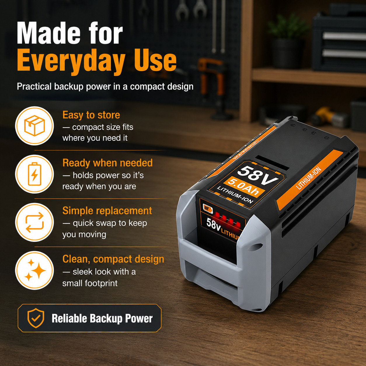 5.0Ah 58V Battery Compatible With ECHO CBP-58V20 CBP-58V40 Grey/Black