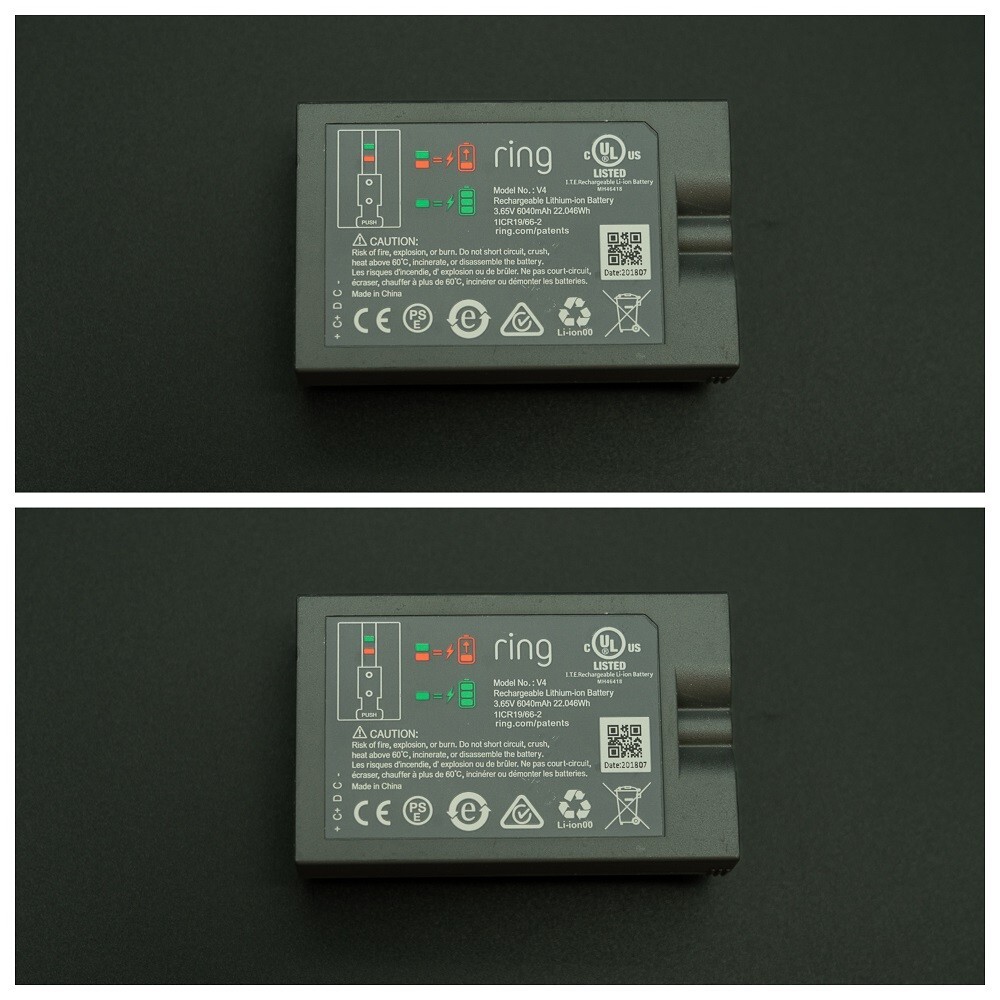 2x Genuine Rechargeable Battery V4 Ring Video DoorBell 2, 3 4 Quick Release Nice