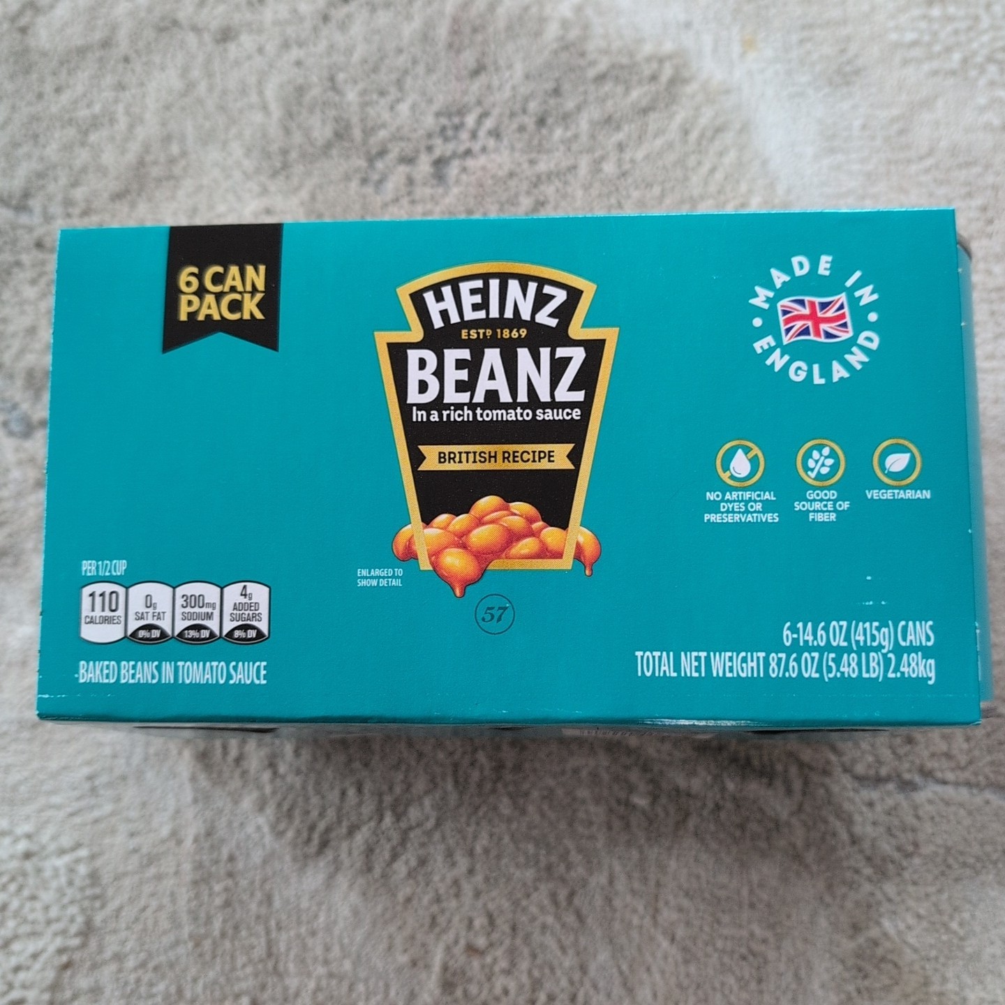 Heinz Beans with Tomato Sauce, British Recipe, 6-Pack Expiration 02/22/2027