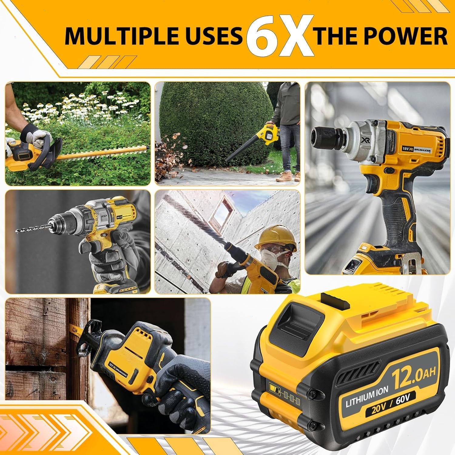 For Dewalt DCB609 20V/60V MAX FLEXVOLT 12.0Ah Lithium ion Battery / Dual Charger