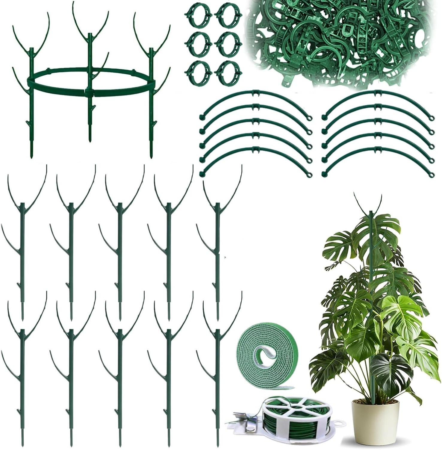 20-Pack Stackable Monstera Plant Support Stakes for Climbing Plants Stem Support