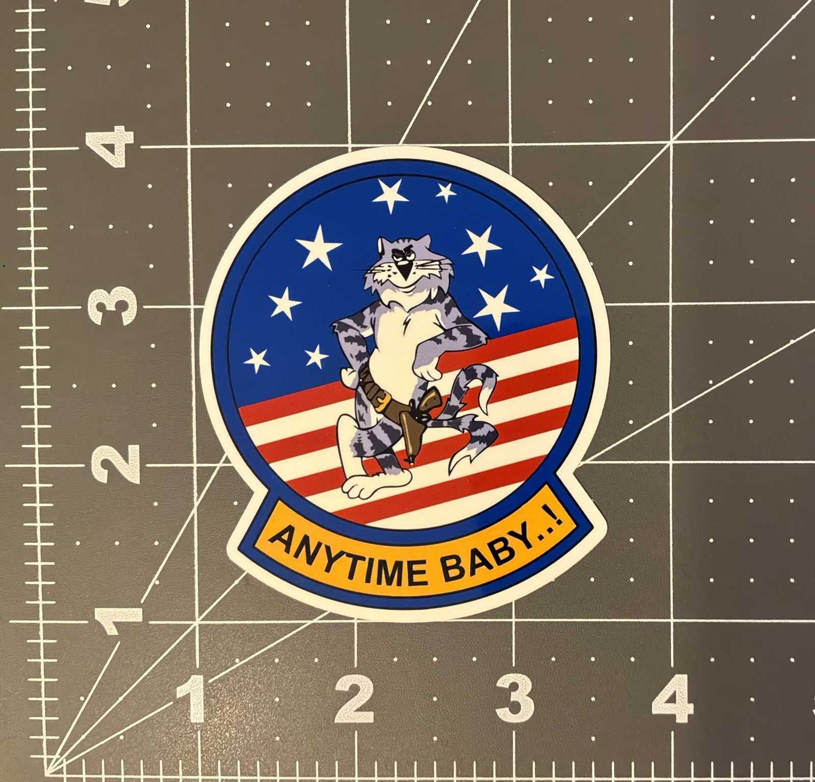 “Anytime Baby” F-14 Tomcat Sticker Sticker 3” Vinyl
