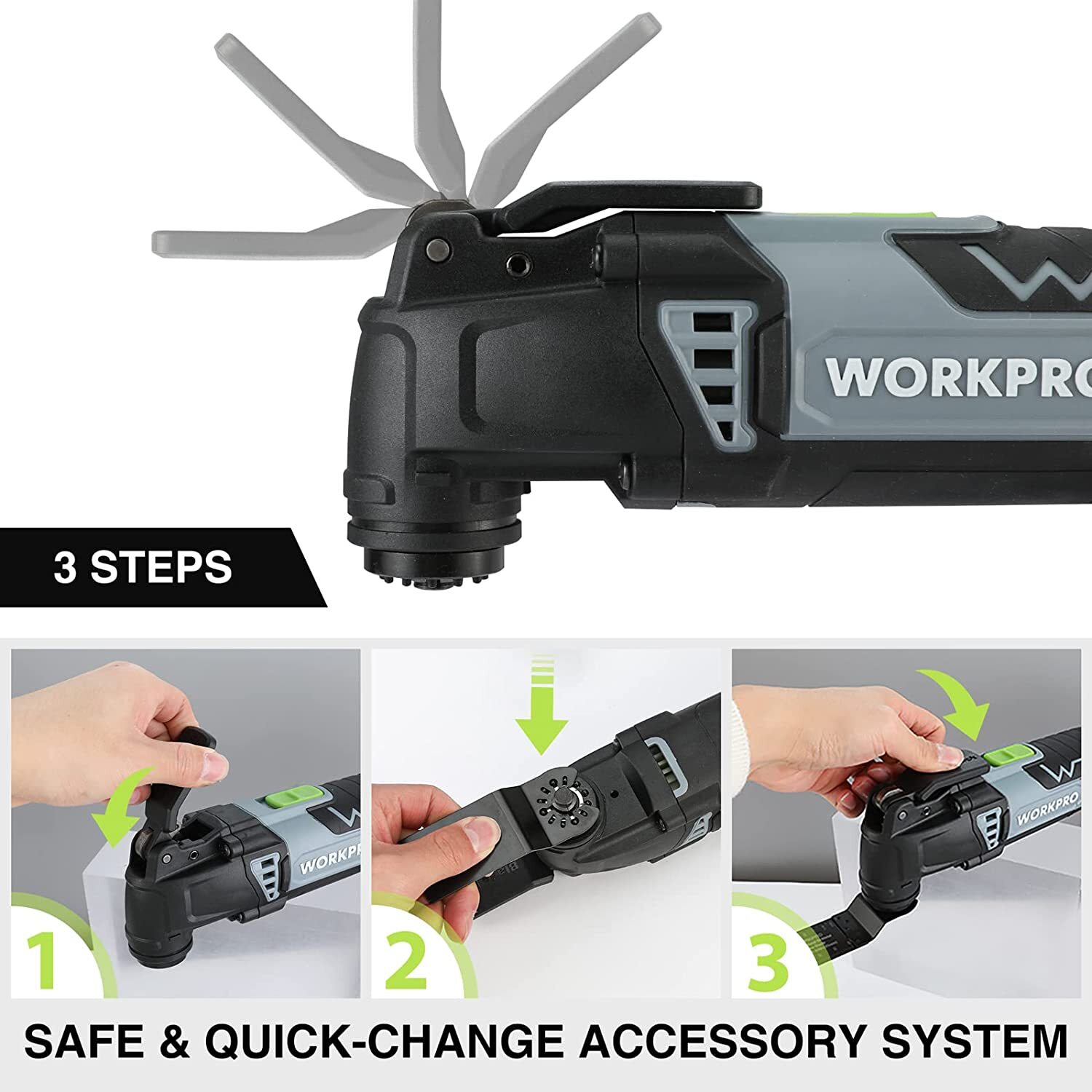 WORKPRO Oscillating Multi-Tool Kit Corded Quick-Lock Replaceable Oscillating Saw