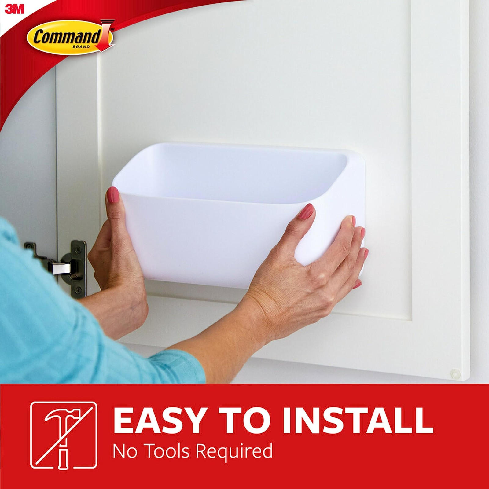 Command 10 Lb Large Organizing Caddy with 9.9 in. x 5.2 x 3.5 in., White