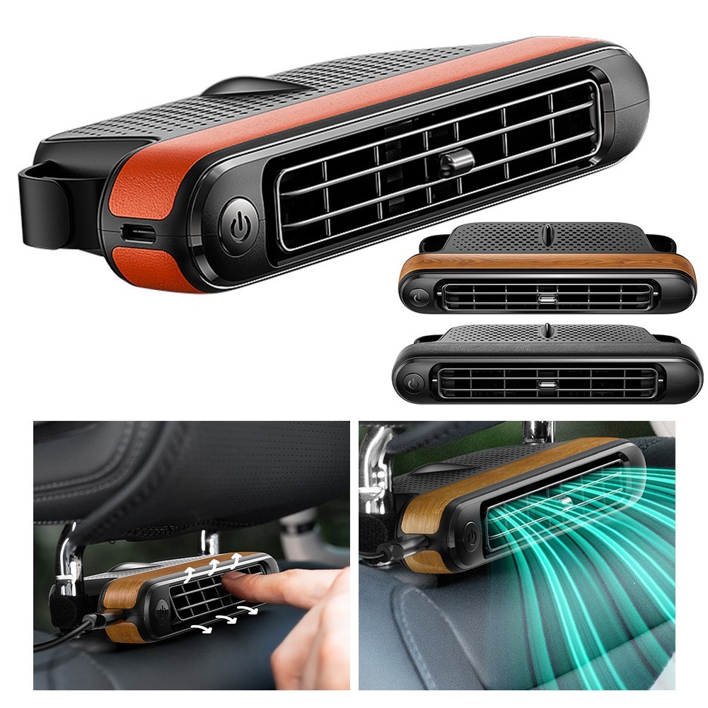 Refreshing Airflow with Three Adjustable Wind Speeds Car Rear Seat Fan