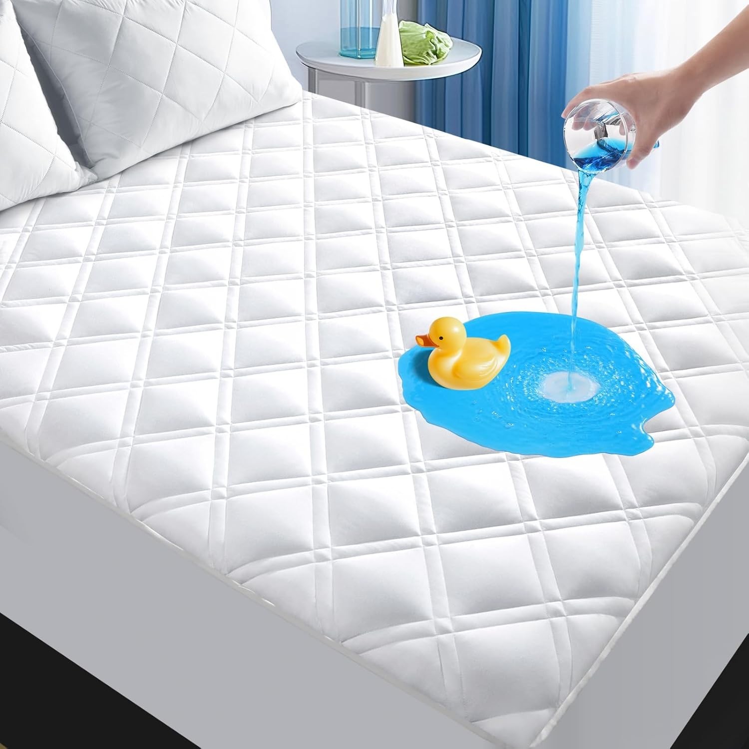 Diamond Quilted King Mattress Cover – Breathable, Waterproof & Comfortable